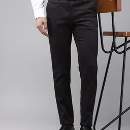 Van Heusen Men Textured Slim Fit Formal Trousers-image-47