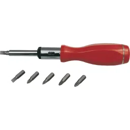 Kennedy 6.35 mm (1/4 inch) Hex Bit Ratchet Driver with 6 Bits KEN5737040K-44