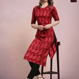 Moda Rapido Set of 2 Printed Round Neck Straight Kurtas-picture-2