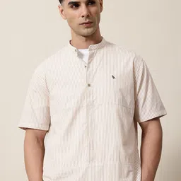 Mr Bowerbird Men Premium Striped Pure Cotton Casual Shirt-image-45