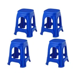 Maharaja Plastic Stools Polypropylene Stackable For Use In Kitchens, Home, Bathroom, Workshops Blue, Jupiter_Blue-PK4 (Set of 4)-image-5