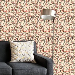 ArtzFolio Printed UV-Resistant Anti-Bacterial Hand-Drawn Tangled Lines Peel & Stick Wallpaper-image-59