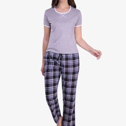 evolove Women Round Neck Pure Cotton Night Suit-image-98