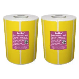 Tudko 30x30 mm 80 GSM 3 UP Self Adhesive Paper Label Yellow (Pack of 2 Pcs)-image-85