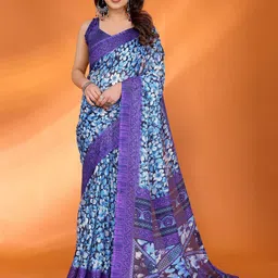 CATCHY FOREVER Women Floral Silk Cotton Designer Kota Saree-image-95