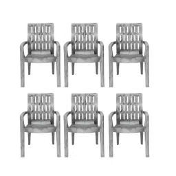 Maharaja Arm Rest Plastic Chair 200 Kg Bearing Capacity Silver, Fortuner_Silver-PK6 (Set of 6)-image-95