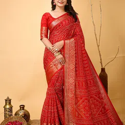 Mitera Ethnic Motifs Zari Art Silk Banarasi Saree-image-93