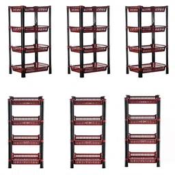 Kuber Industries Maroon & Black 6 Pieces Kitchen Multi-Utility Organiser-17