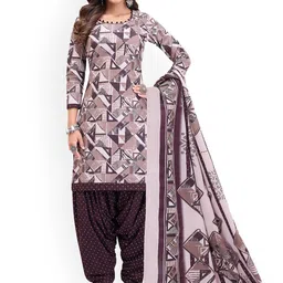 SALWAR STUDIO Floral Printed Pure Cotton Unstitched Dress Material-image-78