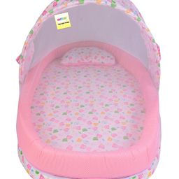 Kwitchy New Born Baby Bedding Set Mattress with Net and Pillow Ralling Mosquito Bed - Pink-8
