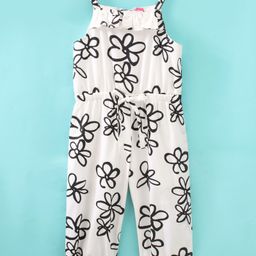 O'Carina Cotton Woven Sleeveless Jumpsuits Flower Print - White-image-67