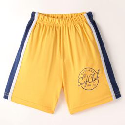 Taeko Single Jersey Knee Length Shorts Text Printed - Mustard-image-54