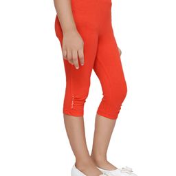 Tiny Girl Knitted Stone Embellished Leggings - Tomato Red-image-73