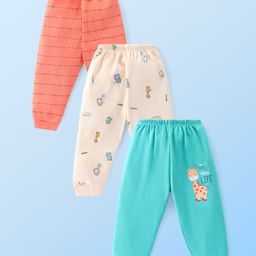 Mini Donuts 100% Cotton Interlock Knit Full Length Lounge Pants Animal Print Pack of 3 - Multicolour-image-90