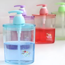 Schoolish Acrylic Dispenser Bottle for Liquid Soap Hadwash,creame,lotion,etc.- Pack of 1 Color May Vary-15