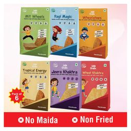 Little Grabs 100% Natural No Maida Millet Combo Khakhra Hand Roasted Pack of 6 - 600 g-image-23