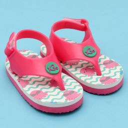 Babyoye Velcro Closure Flip Flops With Octopus Print - Pink-image-23
