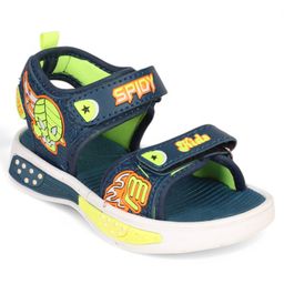 Lil Lollipop Spidy Kids Text Designed With Double Velcro Closure Sandals - Blue-image-70