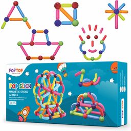 Poptop Magnetic Sticks & Balls Building Set |STEAM Learning Toy for Creative Construction (64 pcs) - Educational Toys for Toddlers 3+ Years-12