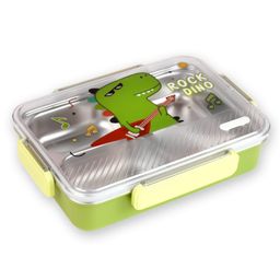 Little Surprise Box Rock Dino Print Stainless Steel Lunch Box - Green-picture-13