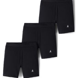 Pine Kids Cotton Lycra Knit Above Knee Length Solid Cycling Shorts Pack of 3 - Black-picture-0