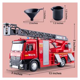 Magicwand 1:24 Scale Die-Cast Fire Brigade with Spray & Crane with Openable Doors Working Headlights & Tail Lights Pack of 1 image 2