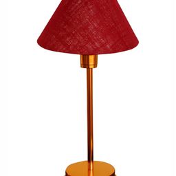 Devansh Maroon Metal Traditional Abstract Shaped Table Lamp-picture-26