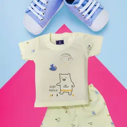 FASHION GRAB Infant Kids Printed Pure Cotton T-Shirt With Shorts-image-64