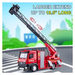 Magicwand 1:24 Scale Die-Cast Fire Brigade with Spray & Crane with Openable Doors Working Headlights & Tail Lights Pack of 1 image 5