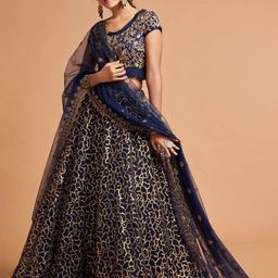 ODETTE Embroidered Semi Stitched Lehenga & Blouse With Dupatta-picture-20