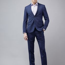 Park Avenue Men Checked Super Slim Neo Fit Single-Breasted Two-Piece Party Suit-image-11
