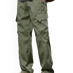 R.Code by The Roadster Life Co. Men High-Rise Cotton Cargos Trousers-image-38