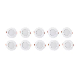 GENERIC 9 W Round LED Recessed Ceiling Lamp White (Pack of 10), CON_010-42