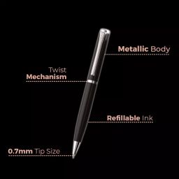 Cello Signature Ball Pen with Keychain Twist Mechanism Closure Type Blue Ink, 8907234510065 (Each 1 Kit) image 2