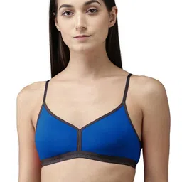 Samvar Blue Cotton Non-Wired Non Padded Minimizer Bra-picture-6