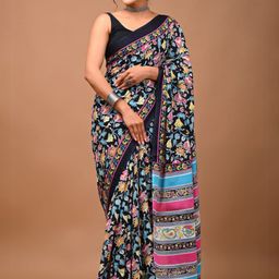 Pinkcity Trade World Ethnic Motifs Printed Pure Cotton Block Print Saree-image-66