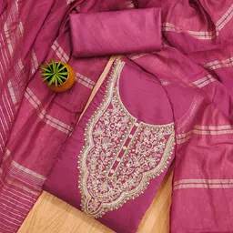 Rangtulika Ethnics Motifs Embroidered Unstitched Dress Material-picture-5