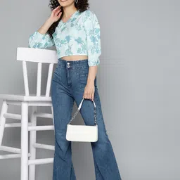 HERE&NOW Floral Printed Crop Top-image-76