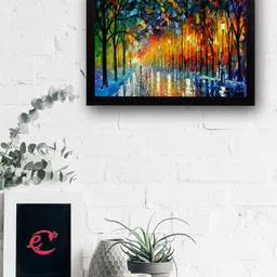 eCraftIndia Lovely Rain View Satin Matt Texture UV Art Painting-image-9