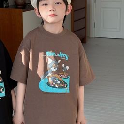 LULU & SKY Kids Printed Organic Cotton Applique Boxy T-shirt-image-95
