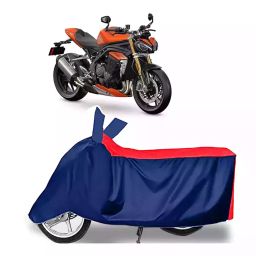 Auto Pearl Two Wheeler Cover with Bag for Triumph Speed Triple, Red & Blue-image-100