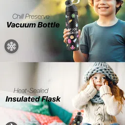 Pexpo Black Printed Stainless Steel Double Wall Vacuum Water Bottle 500 ml image 3