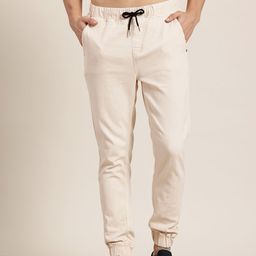 HERE&NOW Men Jogger-Fit Pure Cotton Jeans-image-85