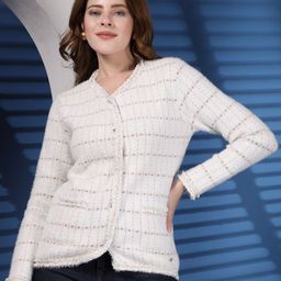 R.Code by The Roadster Life Co. Women Striped Woollen Cardigan-picture-29