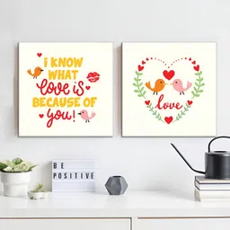 RANDOM White & Yellow 2 Piece Canvas Wall Paintings-30