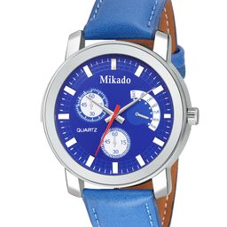 Mikado Men Blue & Silver-Toned Analogue Watch-11