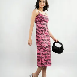 Stylecast X Hersheinbox Tropical Print A-Line Midi Dress image 3