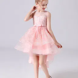 JC SPARKLE Embroidered High-Low Hem Fit & Flare Midi Dress-image-13