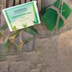 NATSBYTE Set Of 4 Neem Aloevera & Tulsi Soap- 120 g Each image 2