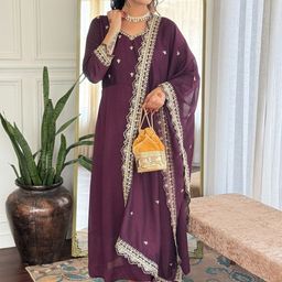 Moda Rapido Women Embroidered Kurta with Trousers & Dupatta-image-20